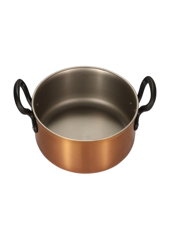 NUTRION Triply Stainless Steel Copper-Toned Non-Stick Cooking Pan with Lid, 2 Handles, 26 cm - Image 3